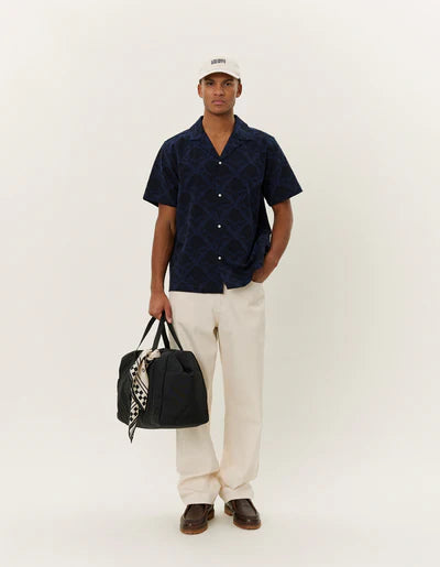 Les Deux Lesley Flower AOP S/S Shirt - Dark Navy