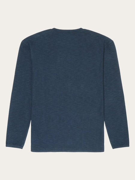 Knowledge Cotton L/S Structured Sweat - Total Eclipse