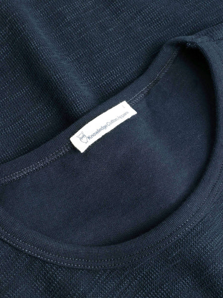 Knowledge Cotton L/S Structured Sweat - Total Eclipse