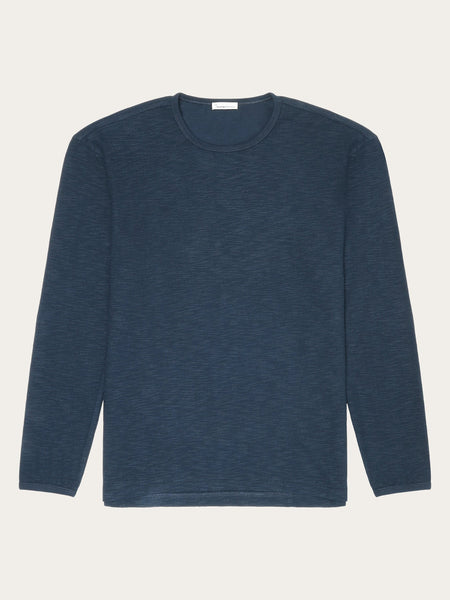 Knowledge Cotton L/S Structured Sweat - Total Eclipse