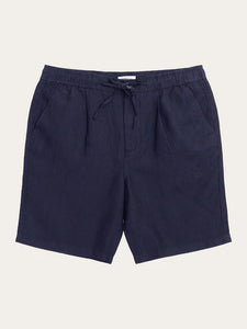 Knowledge Cotton FIG Loose Linen Shorts - Total Eclipse