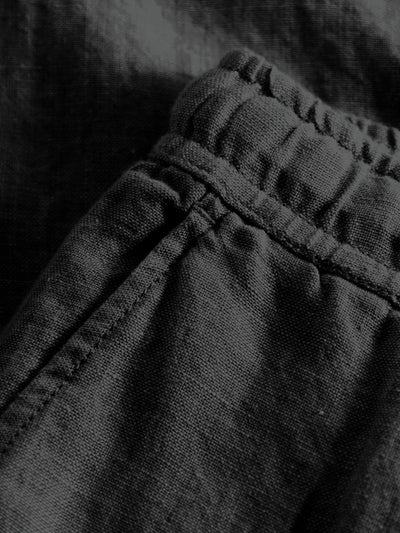 Knowledge Cotton FIG Loose Linen Pants - Black Jet