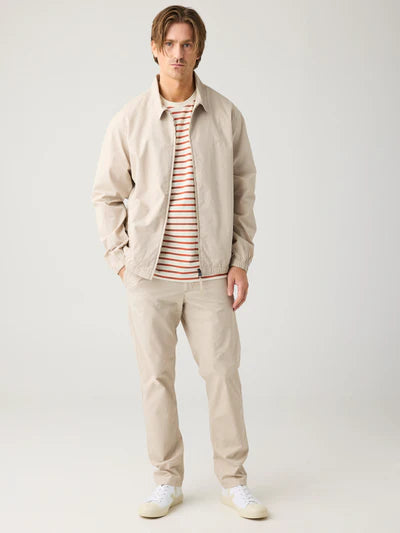 Knowledge Cotton Apparel Loose Striped Tee - Red Stripe