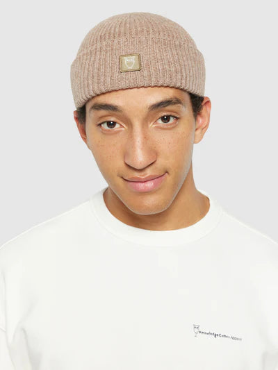 Knowlege Cotton Apparel Merino RWS Beanie - Kelp Melange