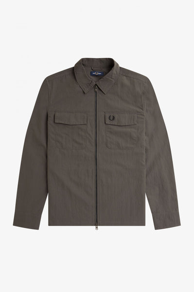 Fred Perry Zip Overshirt - Field Green