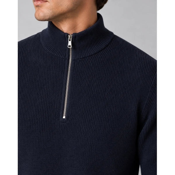 Clean Cut Copenhagen Mario 1/2 Zip Knit - Navy