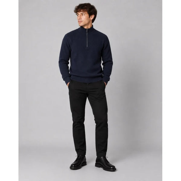 Clean Cut Copenhagen Mario 1/2 Zip Knit - Navy