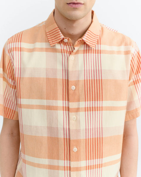 Thinking Mu Tom Orange Plaid Shirt - Multi