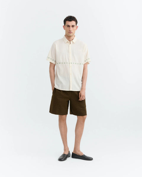 Thinking Mu Tom Embroidered Shirt - Pana Cotta