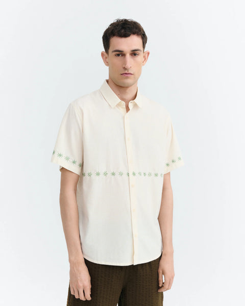 Thinking Mu Tom Embroidered Shirt - Pana Cotta