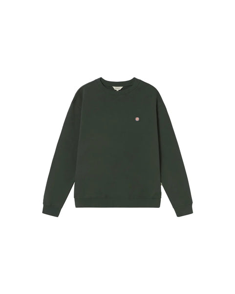 Thinking Mu Sol Contrast Leon Sweatshirt - Bottle Green
