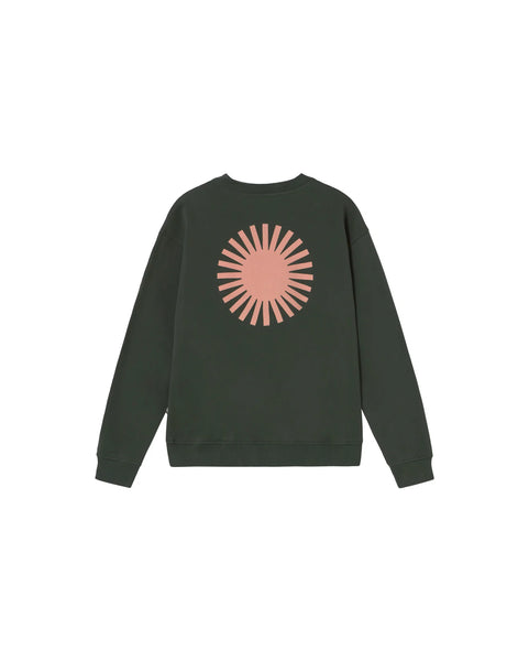 Thinking Mu Sol Contrast Leon Sweatshirt - Bottle Green