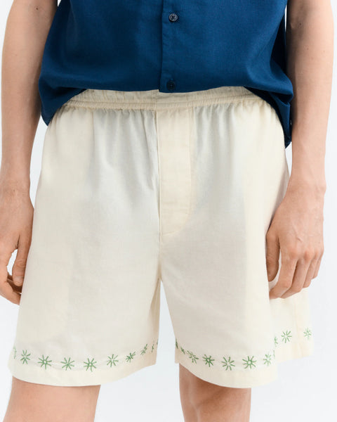 Thinking Mu Haitam Embroidered Shorts - Pana Cotta