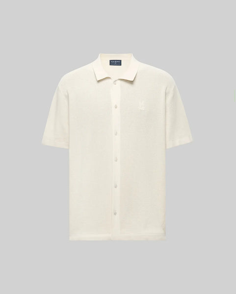 Psycho Bunny Morgan Textured Knit Shirt - White Cap Grey