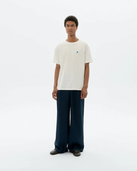Thinking Mu Sol Contrast Tee - White/Blue