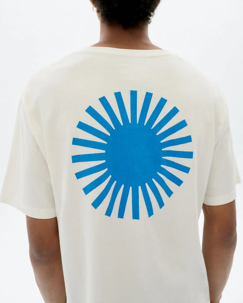 Thinking Mu Sol Contrast Tee - White/Blue