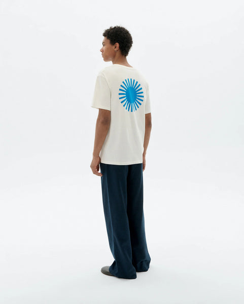 Thinking Mu Sol Contrast Tee - White/Blue