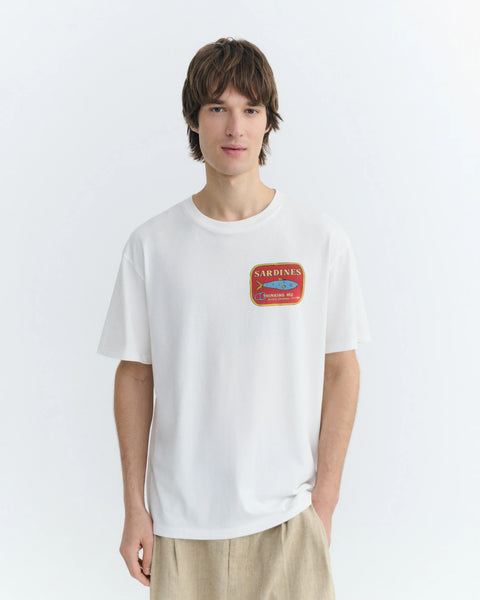 Thinking Mu Aaron Sardines Tee - White