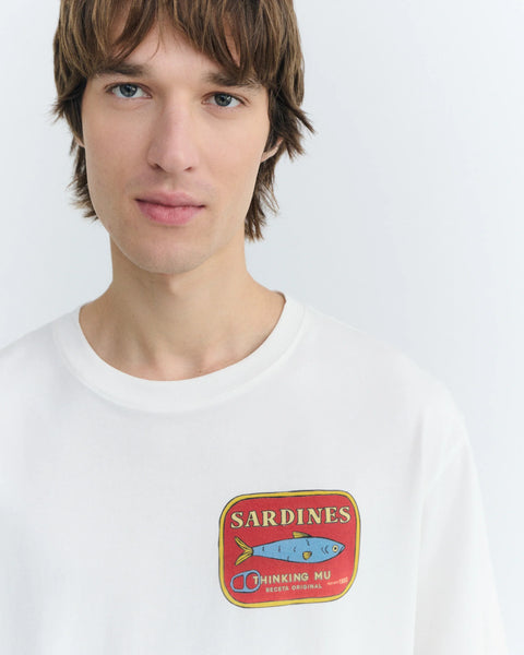 Thinking Mu Aaron Sardines Tee - White