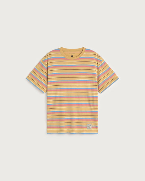 Thinking Mu Aaron Funky Stripes Tee - Sahara Sun