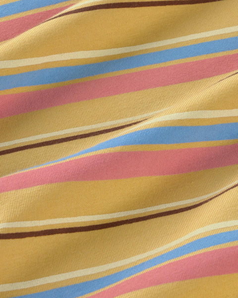 Thinking Mu Aaron Funky Stripes Tee - Sahara Sun