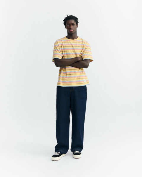 Thinking Mu Aaron Funky Stripes Tee - Sahara Sun