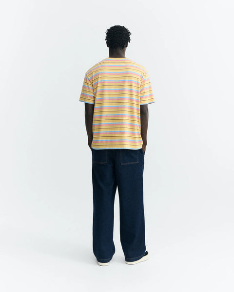 Thinking Mu Aaron Funky Stripes Tee - Sahara Sun