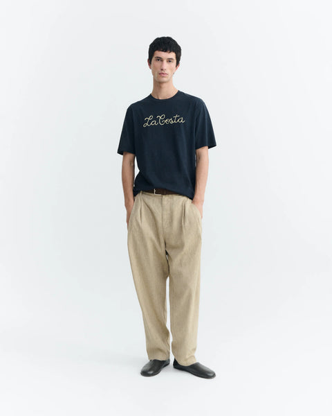 Thinking Mu Embroidered Zach La Costa Tee - Navy