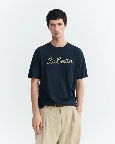 Thinking Mu Embroidered Zach La Costa Tee - Navy