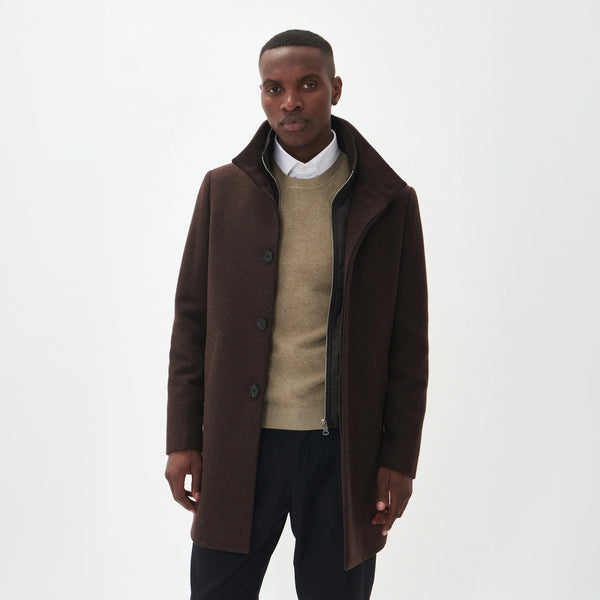 Matinique Harvey N Wool Overcoat - Espresso