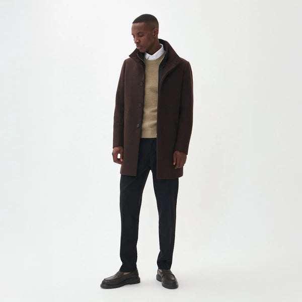 Matinique Harvey N Wool Overcoat - Espresso