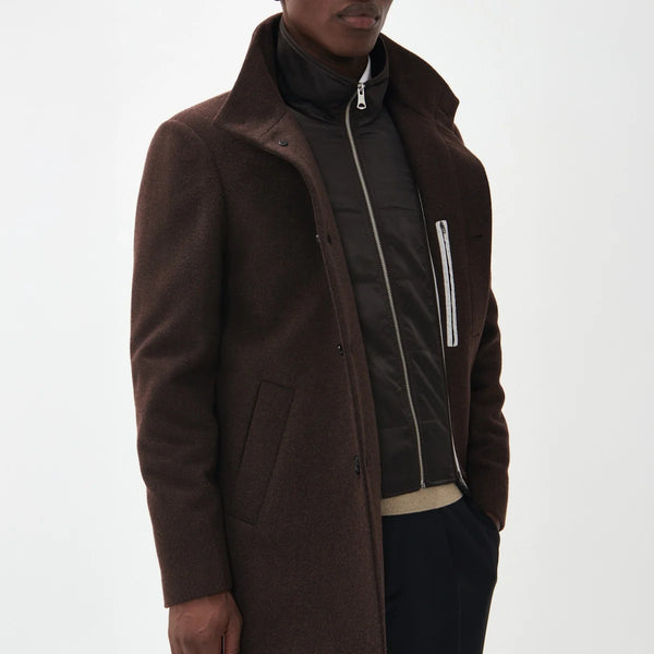 Matinique Harvey N Wool Overcoat - Espresso