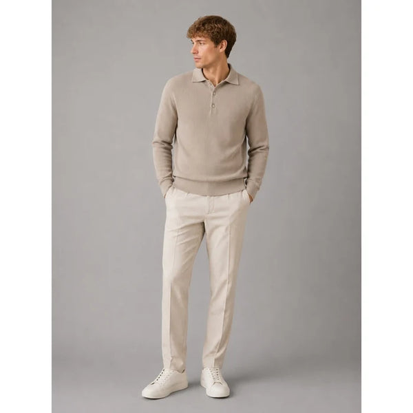 Clean Cut Copenhagen L/S Mario Polo Knit - Brindle Beige