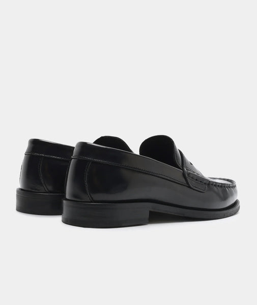Garment Project Miles Penny Loafer - Black Polido