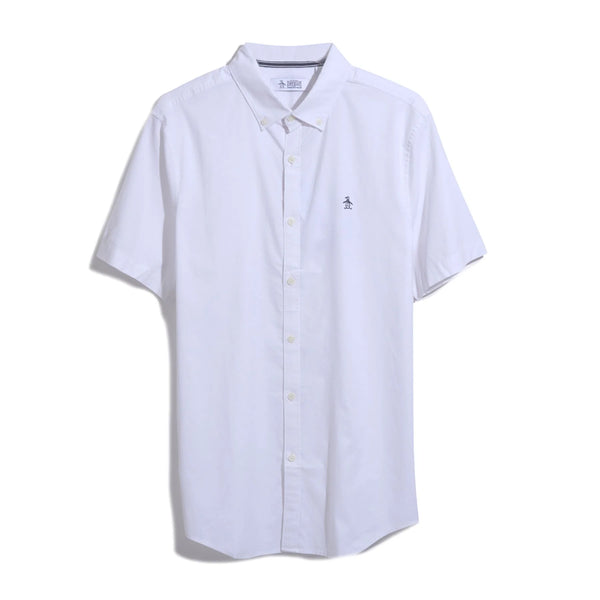 Original Penguin Oxford Stretch S/S Shirt - Bright White