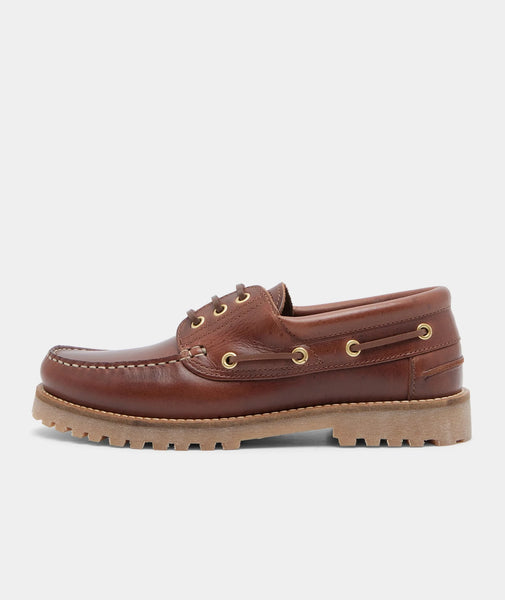 Garment Project Ollie Boat Shoe - Brown Leather