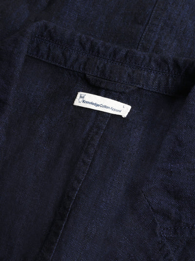 Knowledge Cotton Apparel Linen Blazer - Total Eclipse (Navy)