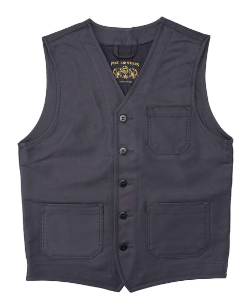 Pike Brothers 1937 Roamer Vest  - Elephant Skin ( not real ) Asphalt Grey