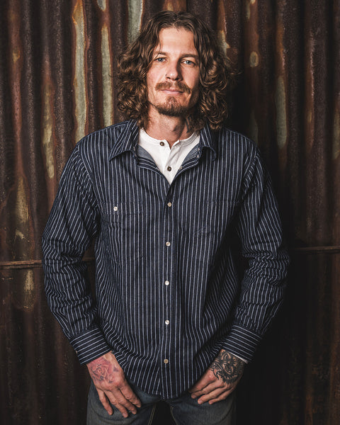 Pike Brothers 1937 Roamer Shirt - Blue Wabash Denim