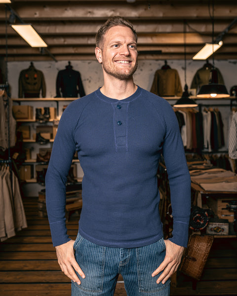 Pike Brothers 1936 Waffle Shirt - Shadow Blue