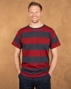 Pike Brothers 1969 Striped Sports Tee - Rockledge Red