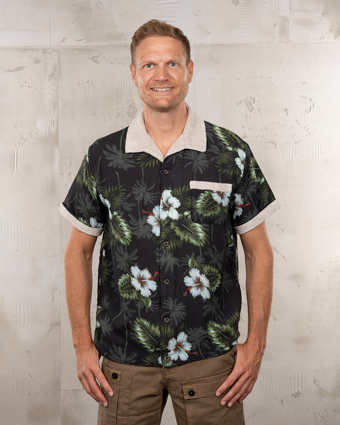 Pike Brothers 1961 Cabana S/S Shirt - Entraga Black