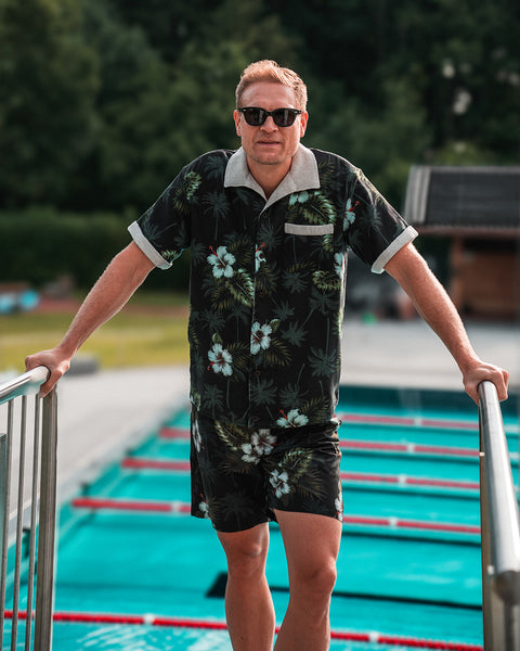 Pike Brothers 1961 Cabana S/S Shirt - Entraga Black