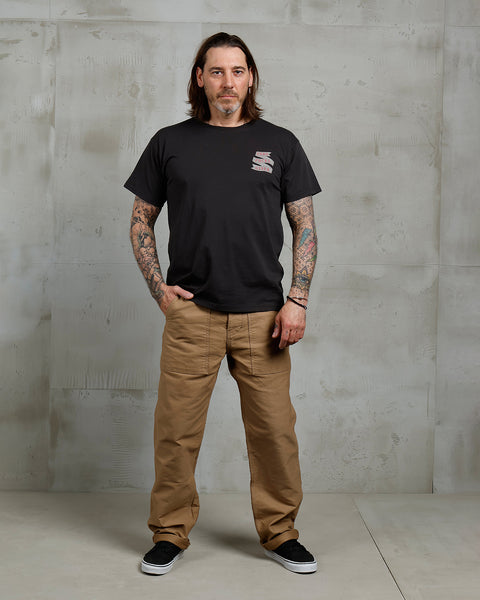 Pike Brothers Zero Fucks Given 1969 Sports Tee - Black