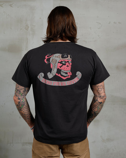 Pike Brothers Zero Fucks Given 1969 Sports Tee - Black