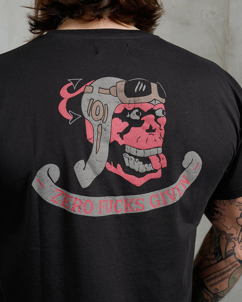 Pike Brothers Zero Fucks Given 1969 Sports Tee - Black