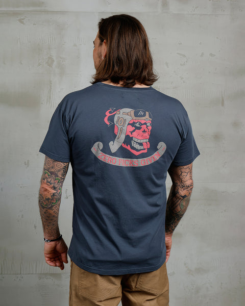 Pike Brothers Zero Fucks Given 1969 Sports Tee - Petrol