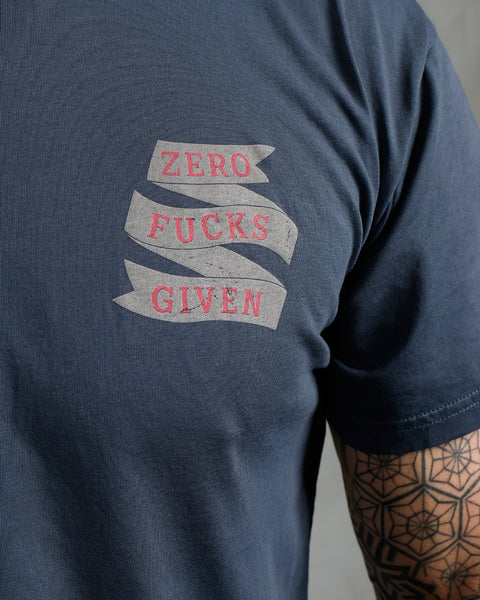 Pike Brothers Zero Fucks Given 1969 Sports Tee - Petrol