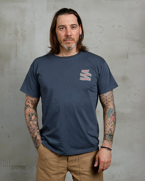 Pike Brothers Zero Fucks Given 1969 Sports Tee - Petrol