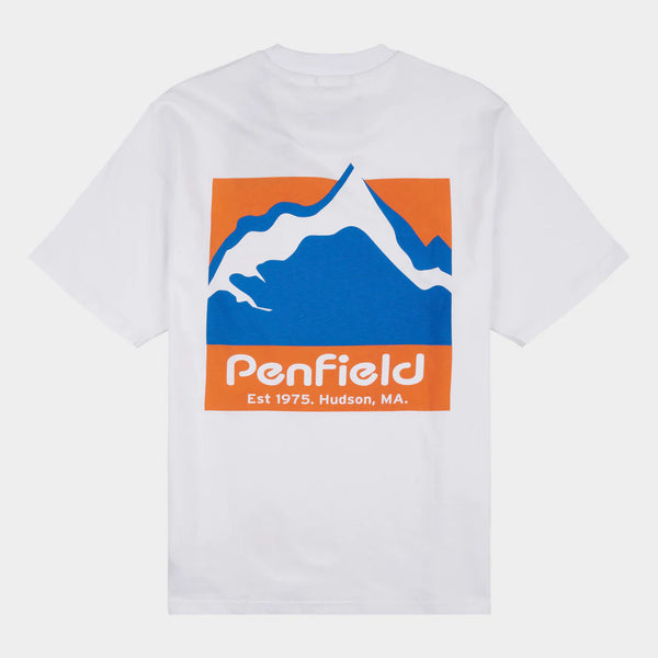 Penfield Mountain Scene Back Print Tee - Bright White